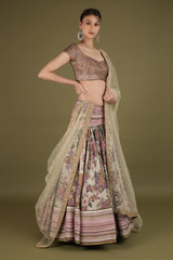 Multi Colour Screen Print Lehenga1034 video